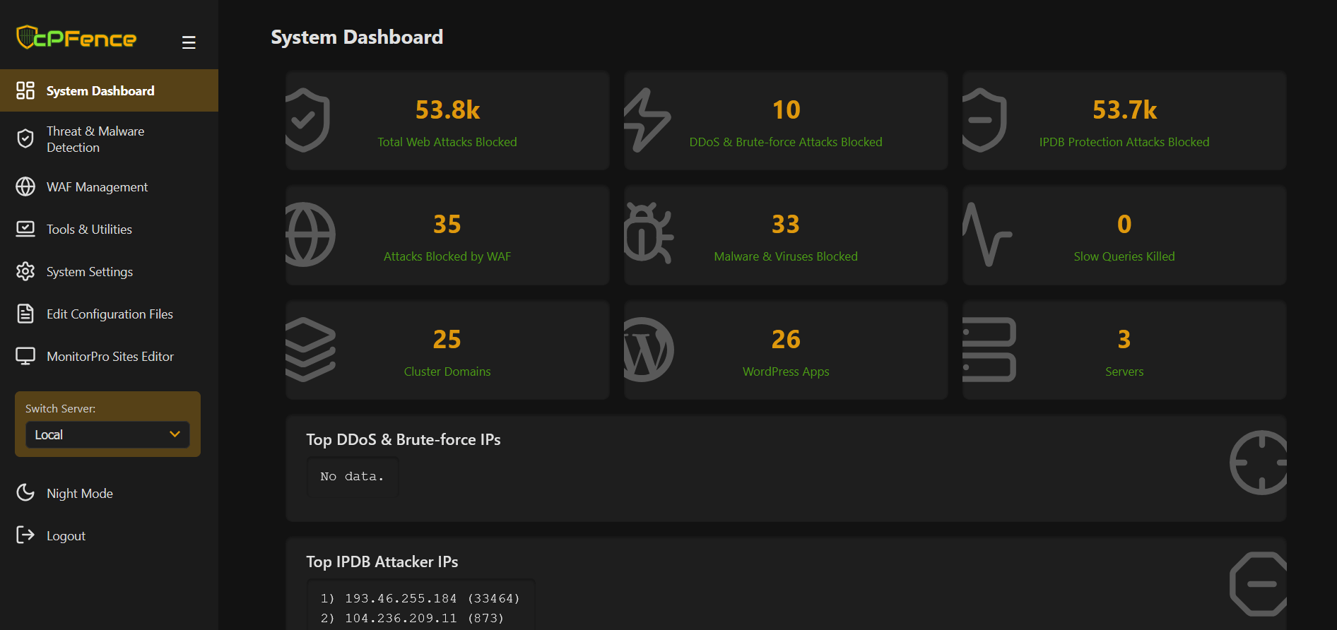 Dark Mode Interface