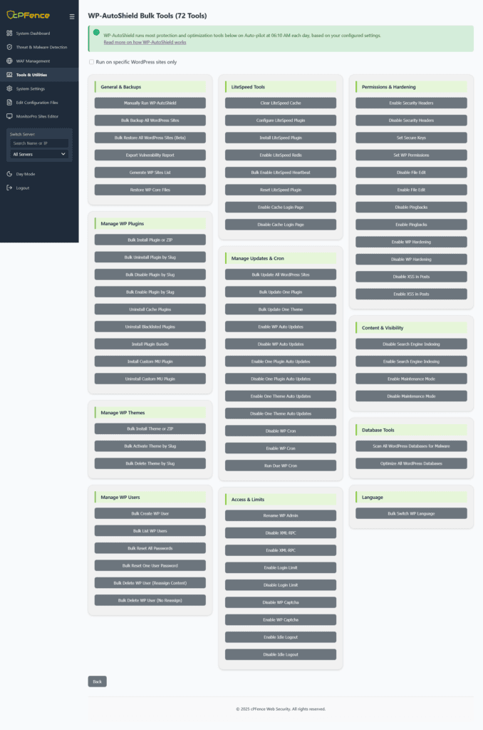 WP-AutoShield Bulk Tools (72 Tools)