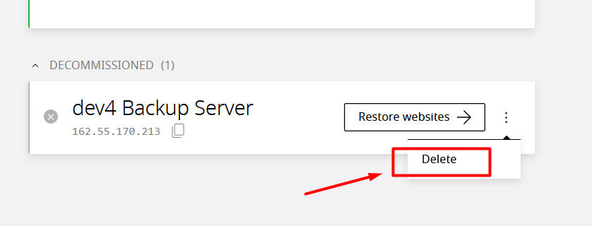 Delete Old backup Server