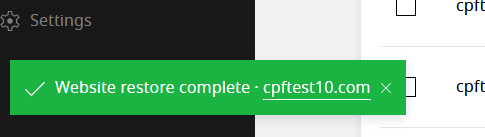 Restore Complete