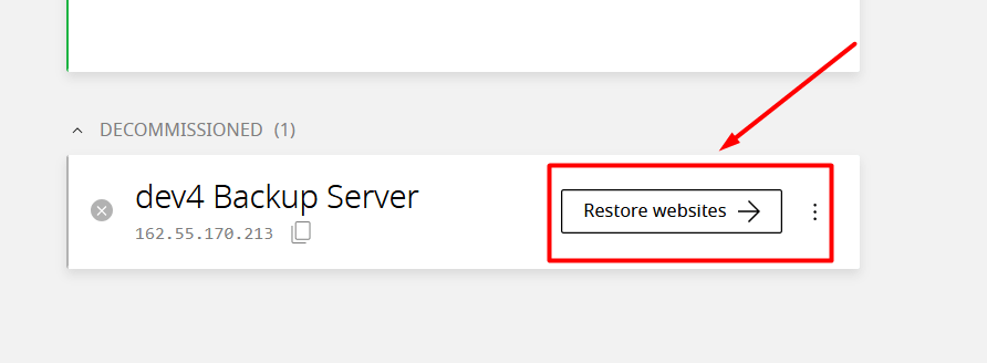 Restore websites