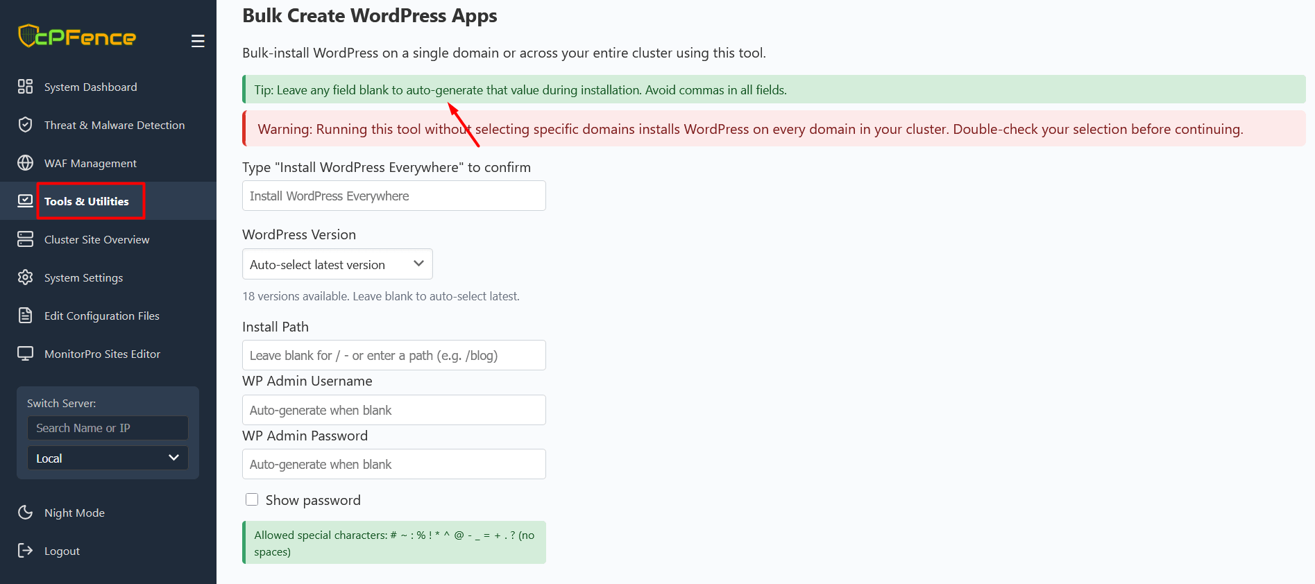 Cluster WordPress Auto-Install